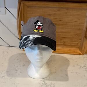 Disney Mickey Mouse Gray Adult Adjustable Hat Black gray tie die vacation